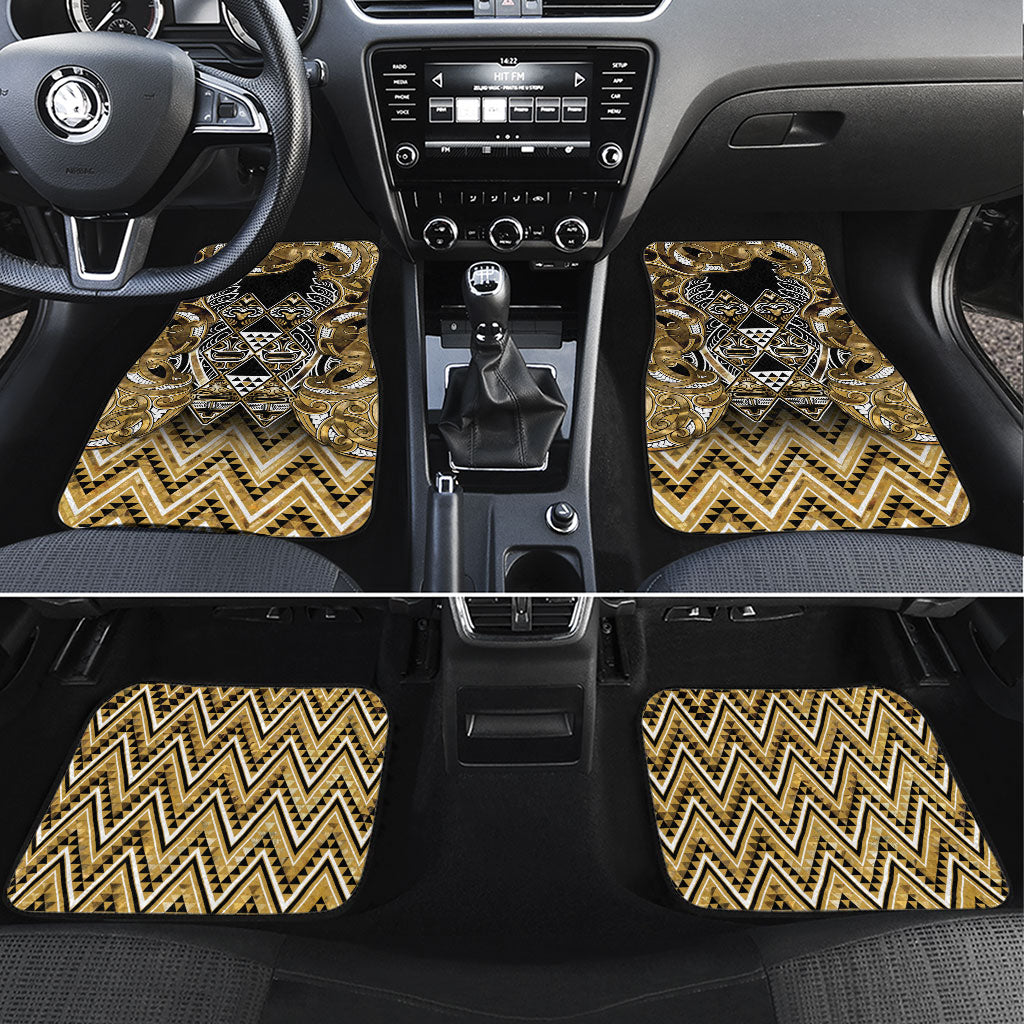 Aotearoa Waikato Tainui Car Mats Maori Light Gold Tribal Paua Shell Pattern