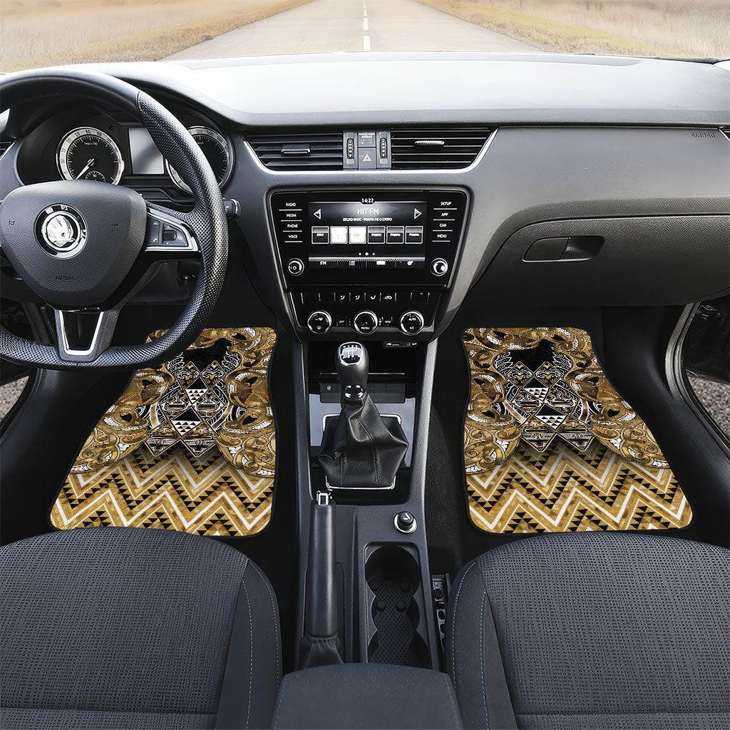 Aotearoa Waikato Tainui Car Mats Maori Light Gold Tribal Paua Shell Pattern