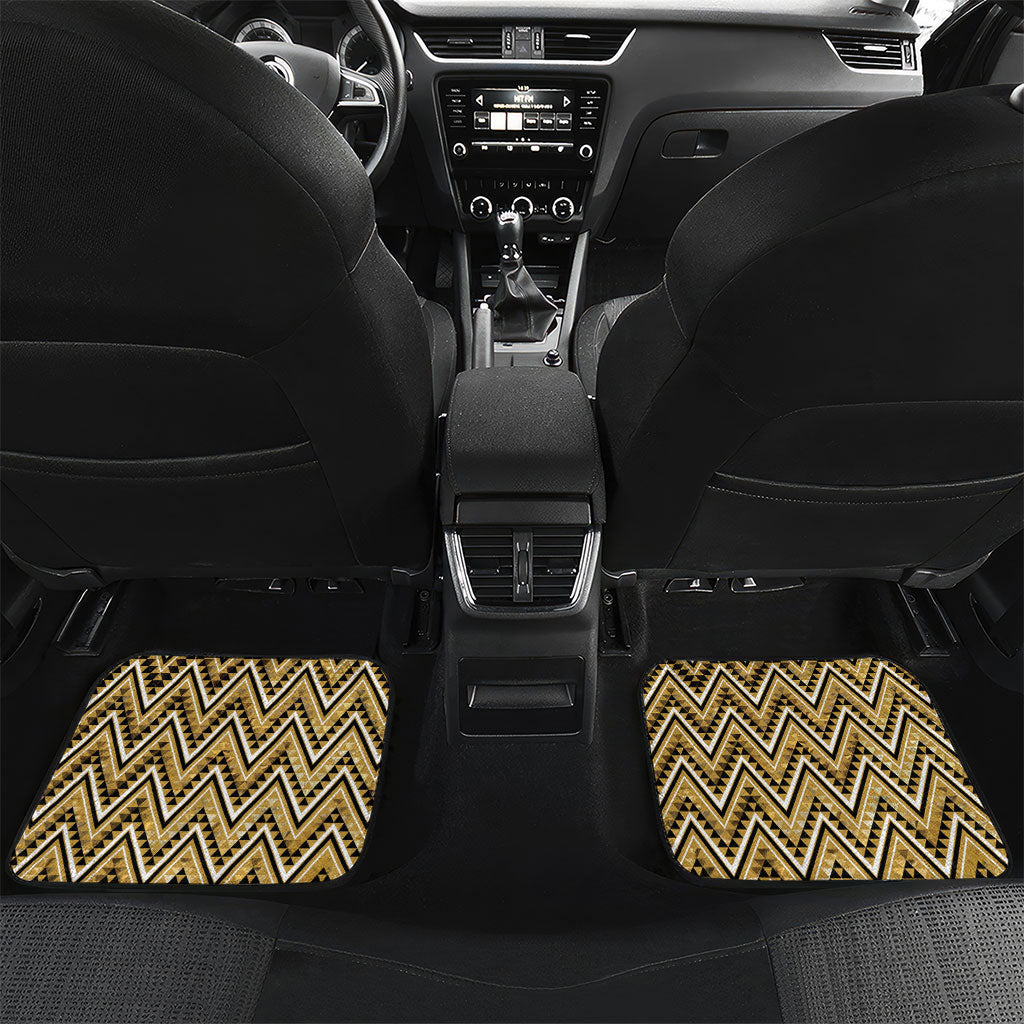 Aotearoa Waikato Tainui Car Mats Maori Light Gold Tribal Paua Shell Pattern