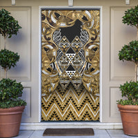 Aotearoa Waikato Tainui Door Cover Maori Light Gold Tribal Paua Shell Pattern