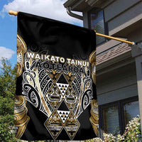 Aotearoa Waikato Tainui Garden Flag Maori Light Gold Tribal Paua Shell Pattern