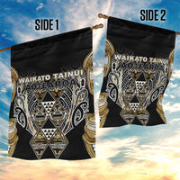 Aotearoa Waikato Tainui Garden Flag Maori Light Gold Tribal Paua Shell Pattern
