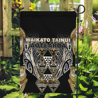 Aotearoa Waikato Tainui Garden Flag Maori Light Gold Tribal Paua Shell Pattern