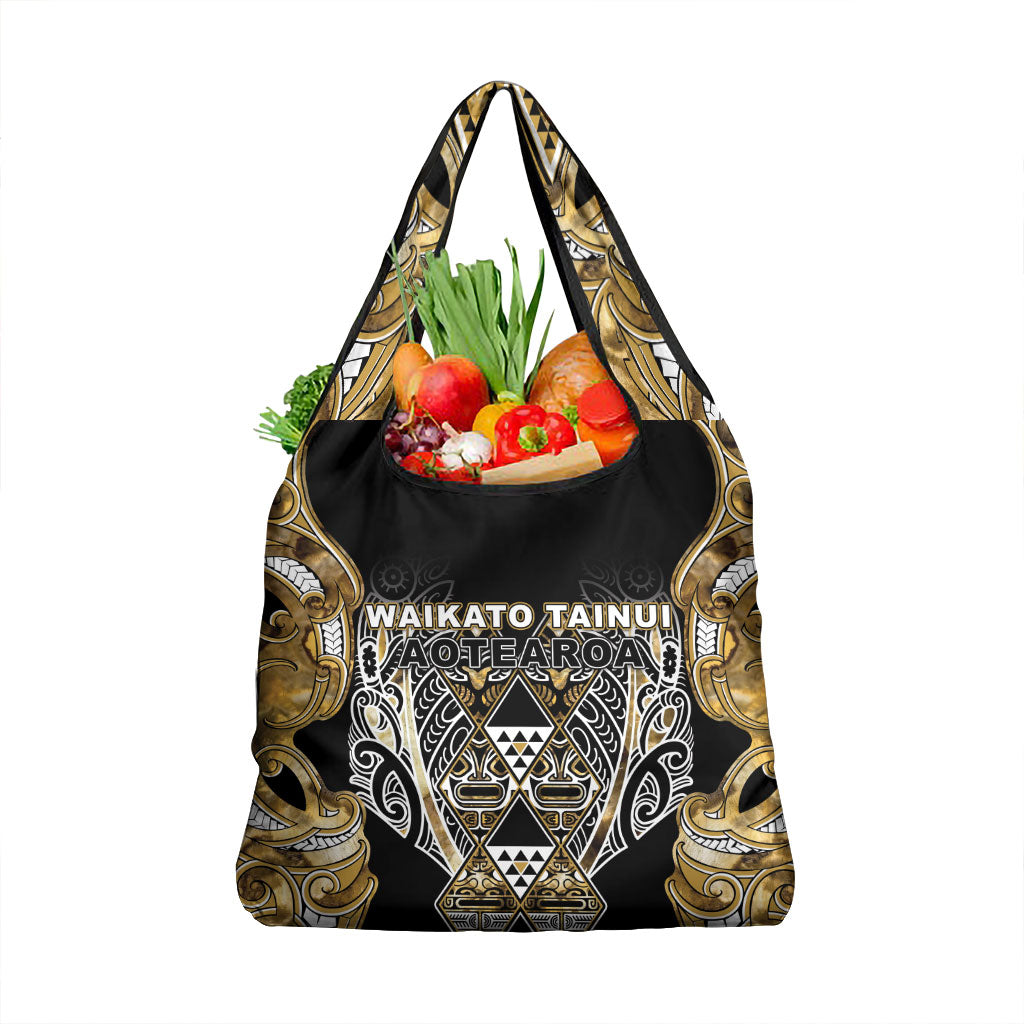 Aotearoa Waikato Tainui Grocery Bag Maori Light Gold Tribal Paua Shell Pattern DT05 1-pack One Size Yellow - Polynesian Pride