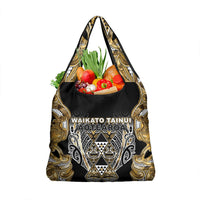 Aotearoa Waikato Tainui Grocery Bag Maori Light Gold Tribal Paua Shell Pattern