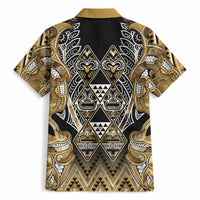 Aotearoa Waikato Tainui Hawaiian Shirt Maori Light Gold Tribal Paua Shell Pattern