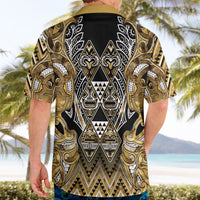 Aotearoa Waikato Tainui Hawaiian Shirt Maori Light Gold Tribal Paua Shell Pattern