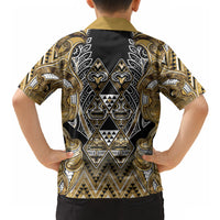 Aotearoa Waikato Tainui Hawaiian Shirt Maori Light Gold Tribal Paua Shell Pattern