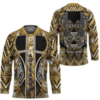 Aotearoa Waikato Tainui Hockey Jersey Maori Light Gold Tribal Paua Shell Pattern