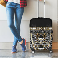 Aotearoa Waikato Tainui Luggage Cover Maori Light Gold Tribal Paua Shell Pattern