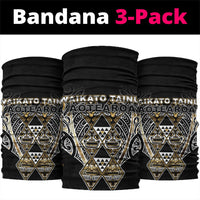 Aotearoa Waikato Tainui Neck Gaiter Maori Light Gold Tribal Paua Shell Pattern