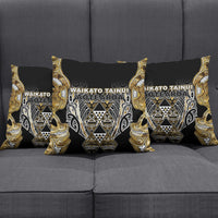 Aotearoa Waikato Tainui Pillow Cover Maori Light Gold Tribal Paua Shell Pattern