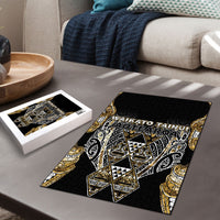 Aotearoa Waikato Tainui Puzzle Maori Light Gold Tribal Paua Shell Pattern
