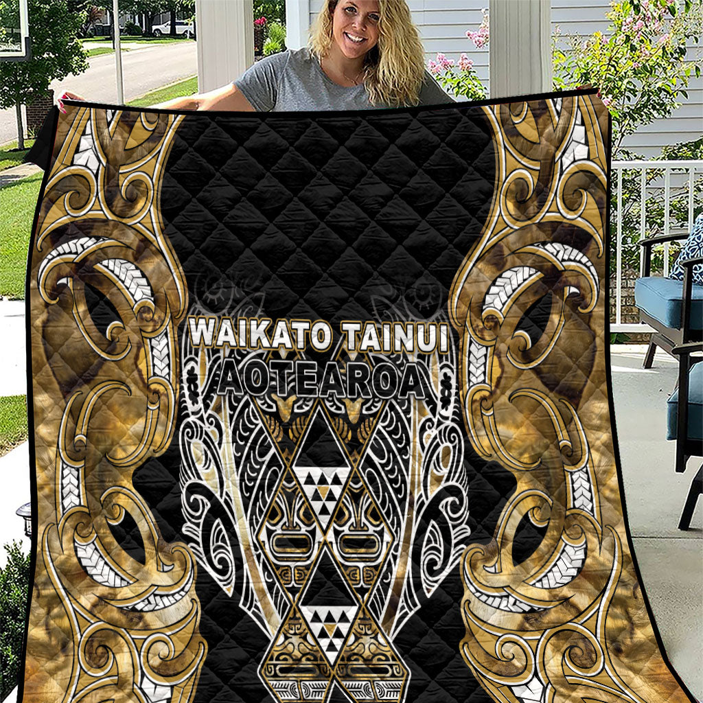 Aotearoa Waikato Tainui Quilt Maori Light Gold Tribal Paua Shell Pattern DT05 Yellow - Polynesian Pride