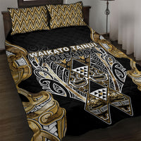 Aotearoa Waikato Tainui Quilt Bed Set Maori Light Gold Tribal Paua Shell Pattern