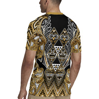Aotearoa Waikato Tainui Rugby Jersey Maori Light Gold Tribal Paua Shell Pattern
