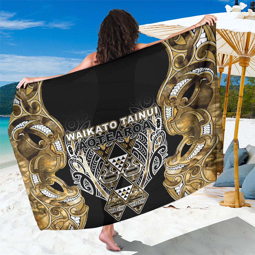 Aotearoa Waikato Tainui Sarong Maori Light Gold Tribal Paua Shell Pattern DT05 One Size 44 x 66 inches Yellow - Polynesian Pride