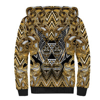 Aotearoa Waikato Tainui Sherpa Hoodie Maori Light Gold Tribal Paua Shell Pattern
