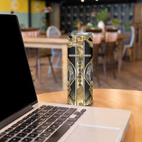 Aotearoa Waikato Tainui Skinny Tumbler Maori Light Gold Tribal Paua Shell Pattern