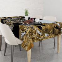 Aotearoa Waikato Tainui Tablecloth Maori Light Gold Tribal Paua Shell Pattern