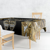 Aotearoa Waikato Tainui Tablecloth Maori Light Gold Tribal Paua Shell Pattern