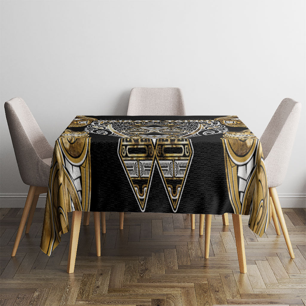 Aotearoa Waikato Tainui Tablecloth Maori Light Gold Tribal Paua Shell Pattern