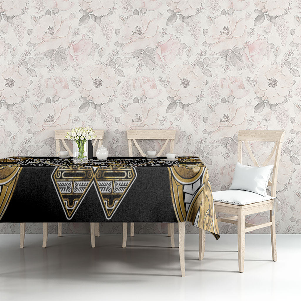 Aotearoa Waikato Tainui Tablecloth Maori Light Gold Tribal Paua Shell Pattern