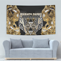 Aotearoa Waikato Tainui Tapestry Maori Light Gold Tribal Paua Shell Pattern