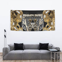 Aotearoa Waikato Tainui Tapestry Maori Light Gold Tribal Paua Shell Pattern