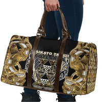 Aotearoa Waikato Tainui Travel Bag Maori Light Gold Tribal Paua Shell Pattern