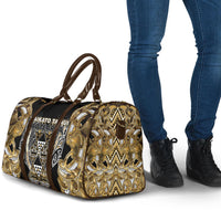 Aotearoa Waikato Tainui Travel Bag Maori Light Gold Tribal Paua Shell Pattern