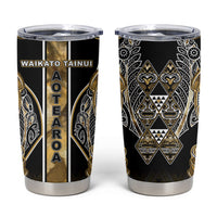 Aotearoa Waikato Tainui Tumbler Cup Maori Light Gold Tribal Paua Shell Pattern