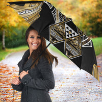 Aotearoa Waikato Tainui Umbrella Maori Light Gold Tribal Paua Shell Pattern