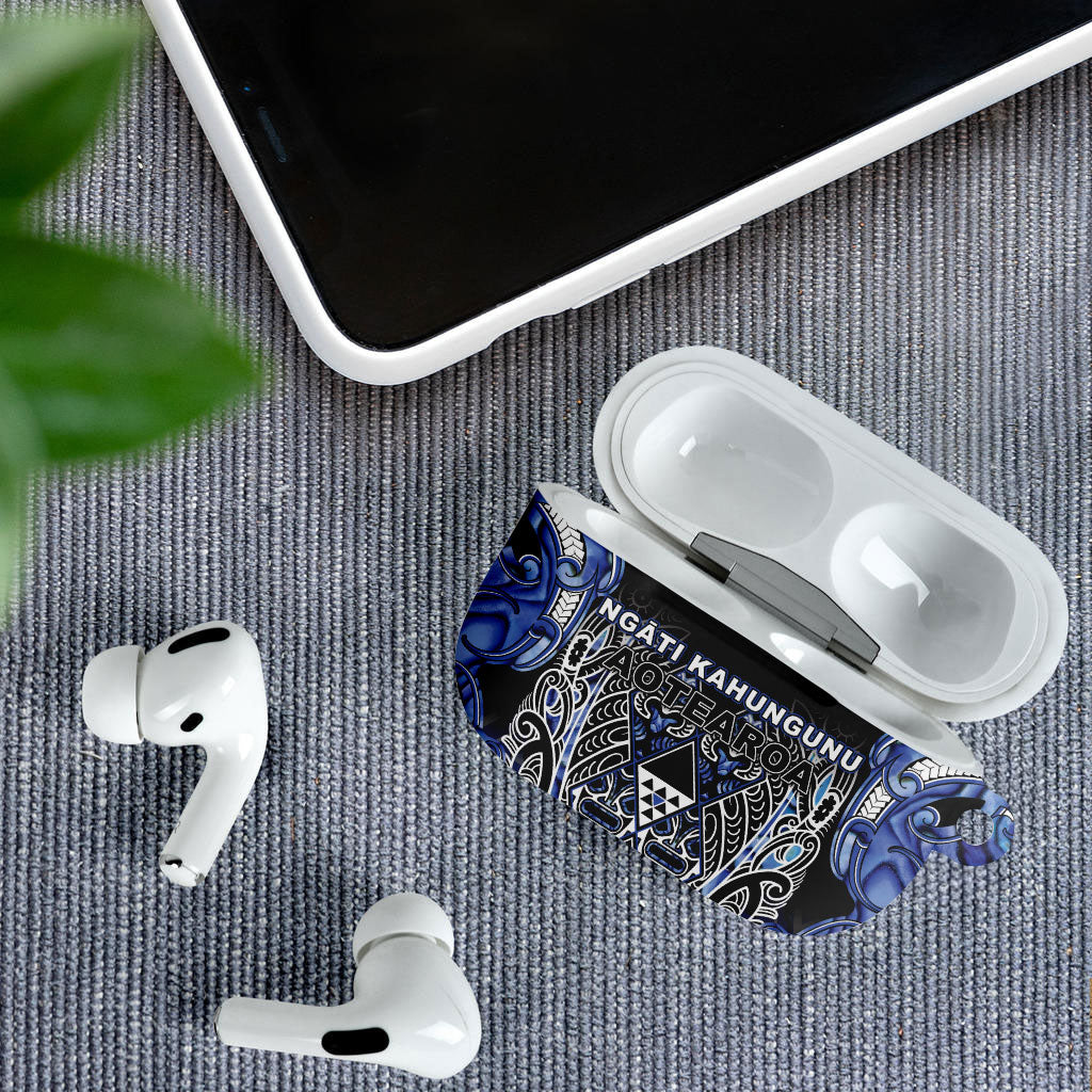 Aotearoa Ngati Kahungunu AirPods Case Maori Tribal Blue Paua Shell Pattern