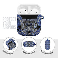 Aotearoa Ngati Kahungunu AirPods Case Maori Tribal Blue Paua Shell Pattern
