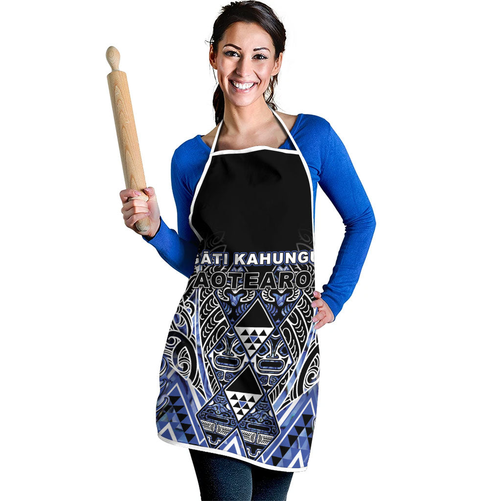 Aotearoa Ngati Kahungunu Apron Maori Tribal Blue Paua Shell Pattern