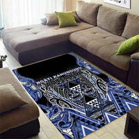 Aotearoa Ngati Kahungunu Area Rug Maori Tribal Blue Paua Shell Pattern