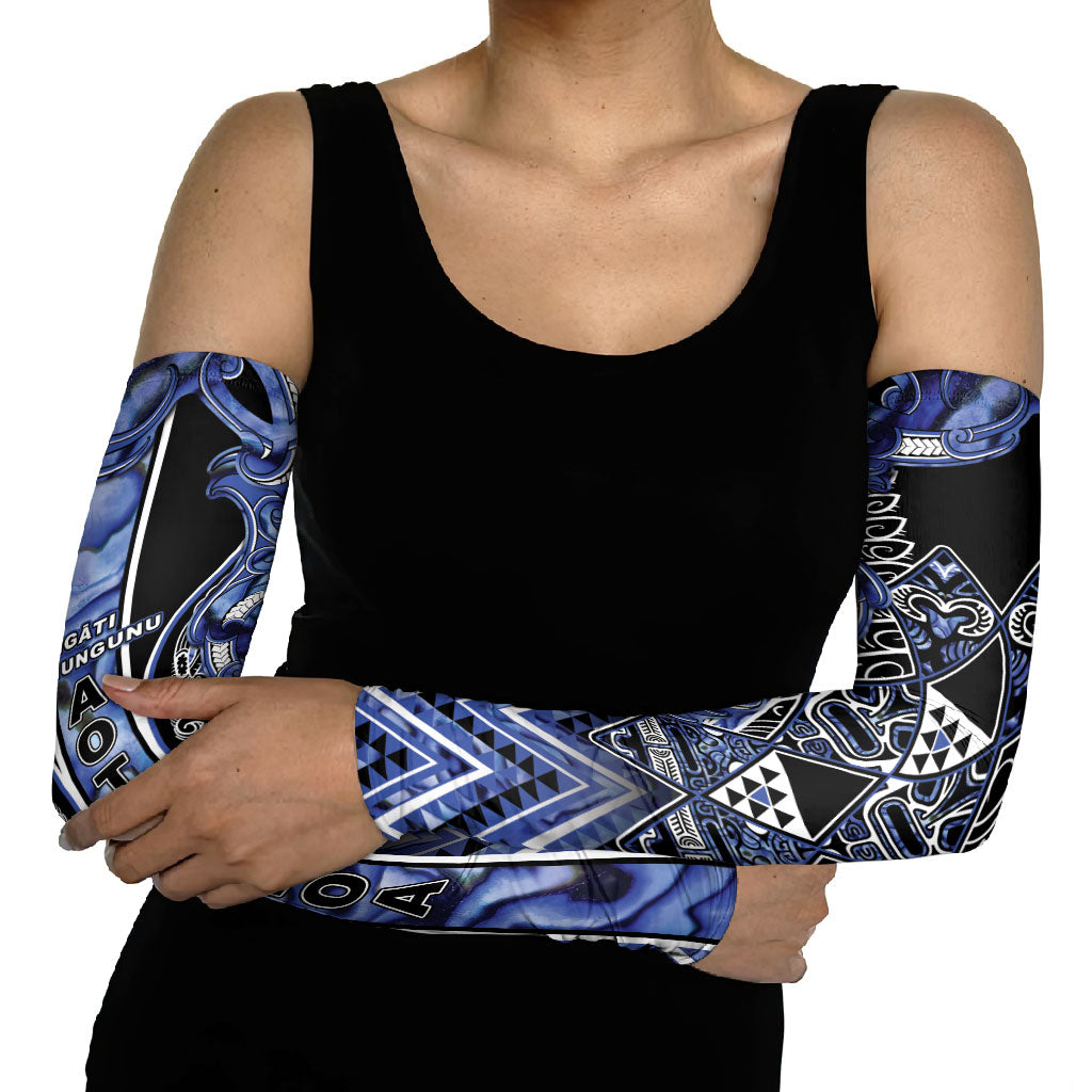Aotearoa Ngati Kahungunu Arm Sleeves Maori Tribal Blue Paua Shell Pattern