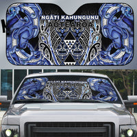 Aotearoa Ngati Kahungunu Auto Sun Shade Maori Tribal Blue Paua Shell Pattern