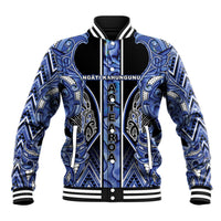 Aotearoa Ngati Kahungunu Baseball Jacket Maori Tribal Blue Paua Shell Pattern