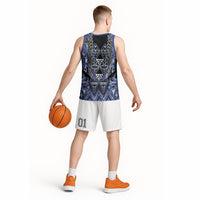 Aotearoa Ngati Kahungunu Basketball Jersey Maori Tribal Blue Paua Shell Pattern