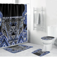 Aotearoa Ngati Kahungunu Bathroom Set Maori Tribal Blue Paua Shell Pattern