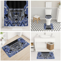 Aotearoa Ngati Kahungunu Bathroom Set Maori Tribal Blue Paua Shell Pattern