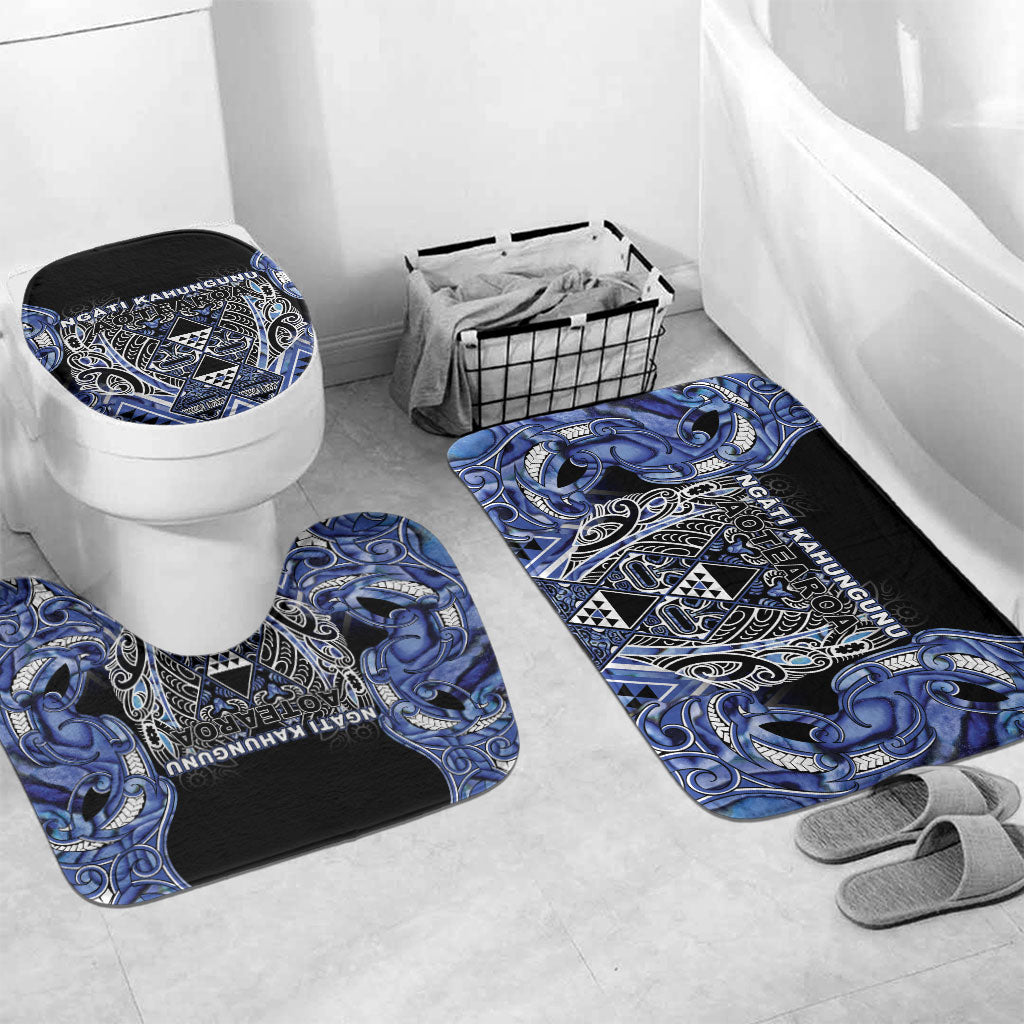Aotearoa Ngati Kahungunu Bathroom Set Maori Tribal Blue Paua Shell Pattern