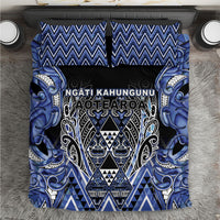 Aotearoa Ngati Kahungunu Bedding Set Maori Tribal Blue Paua Shell Pattern