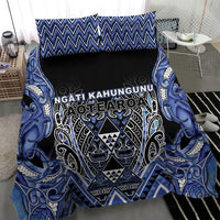 Aotearoa Ngati Kahungunu Bedding Set Maori Tribal Blue Paua Shell Pattern