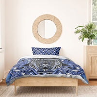 Aotearoa Ngati Kahungunu Bedding Set Maori Tribal Blue Paua Shell Pattern
