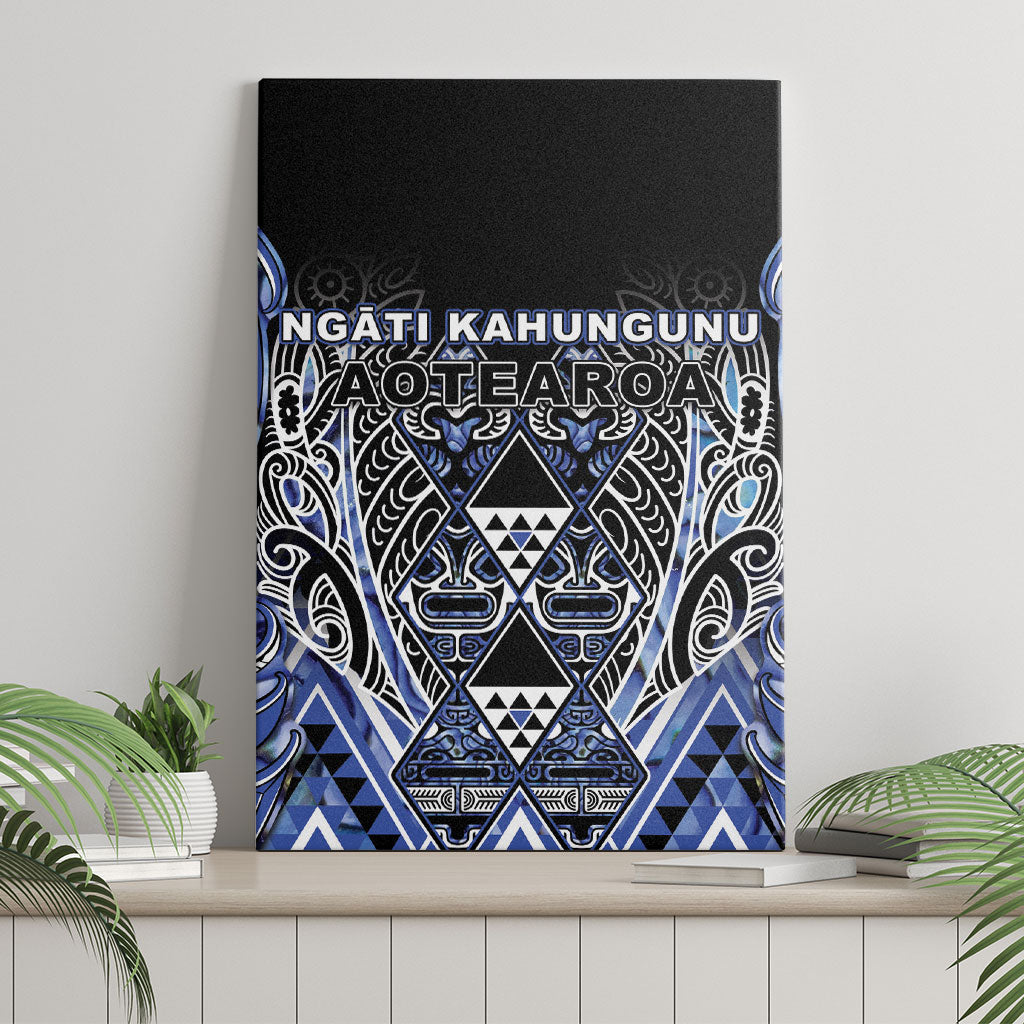 Aotearoa Ngati Kahungunu Canvas Wall Art Maori Tribal Blue Paua Shell Pattern