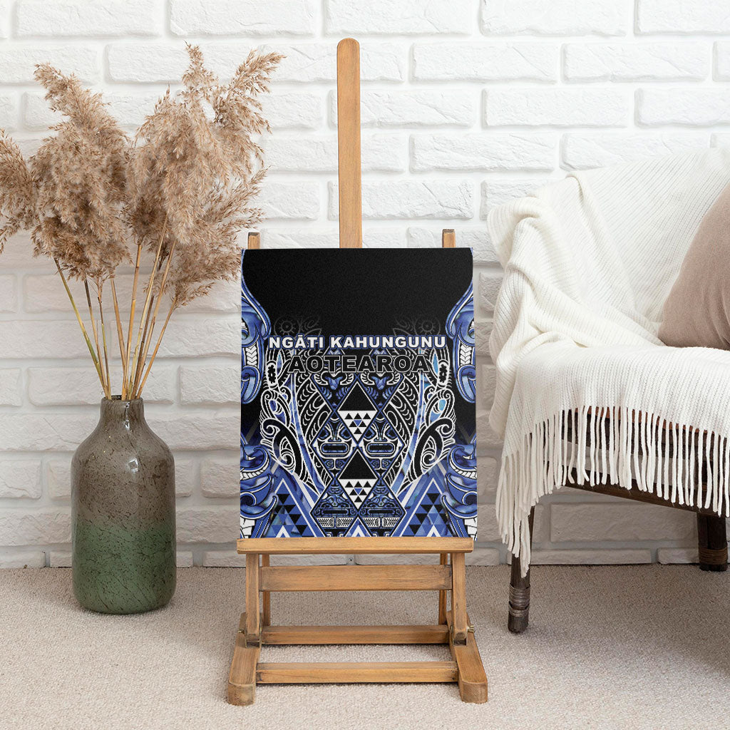 Aotearoa Ngati Kahungunu Canvas Wall Art Maori Tribal Blue Paua Shell Pattern