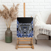 Aotearoa Ngati Kahungunu Canvas Wall Art Maori Tribal Blue Paua Shell Pattern